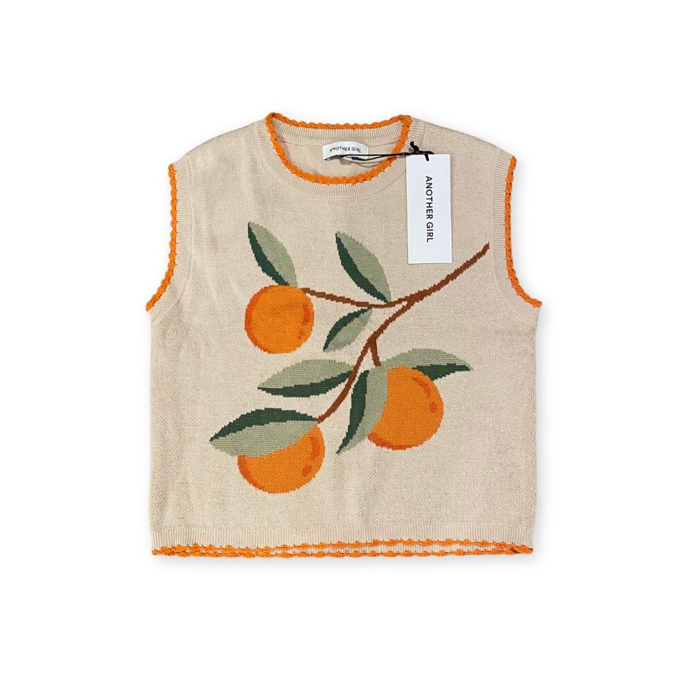 NWT Another Girl Orange Neroli Knit Vest Top XL
